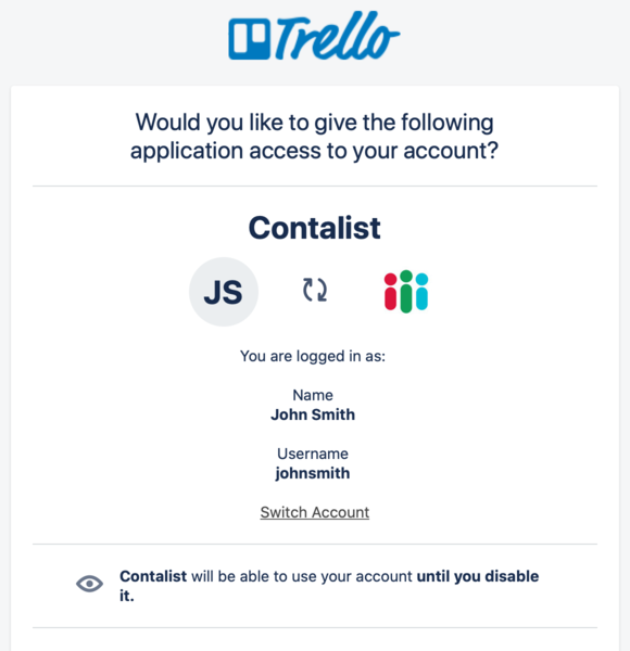 trello authorization